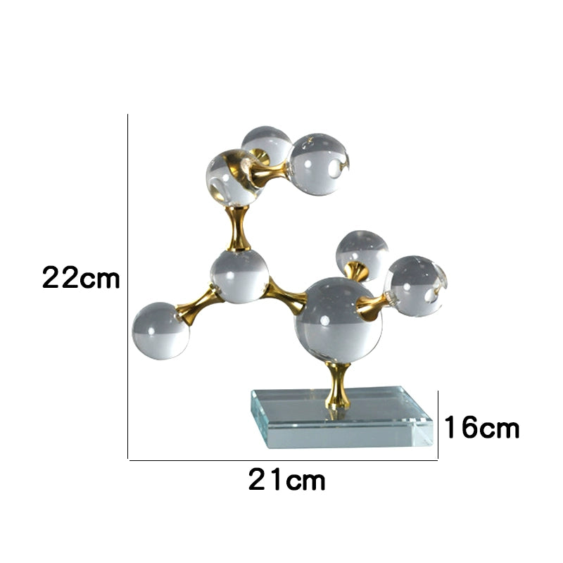 Luz moderna de luxo geométrica cruz metal cristal bola