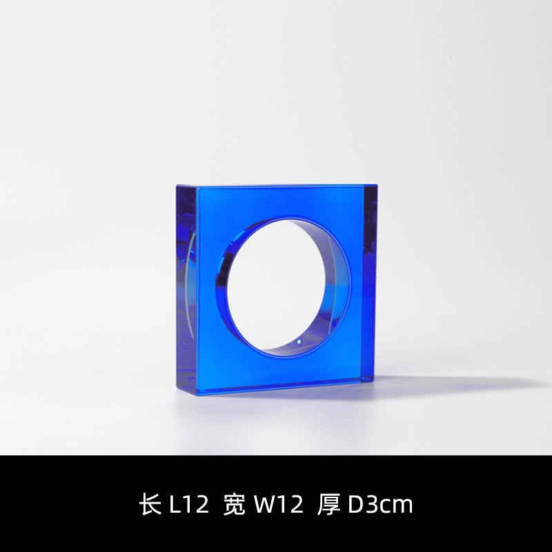 Esfera de quarto moderno e minimalista, ornamento de estudo para sala de estar com cristal azul