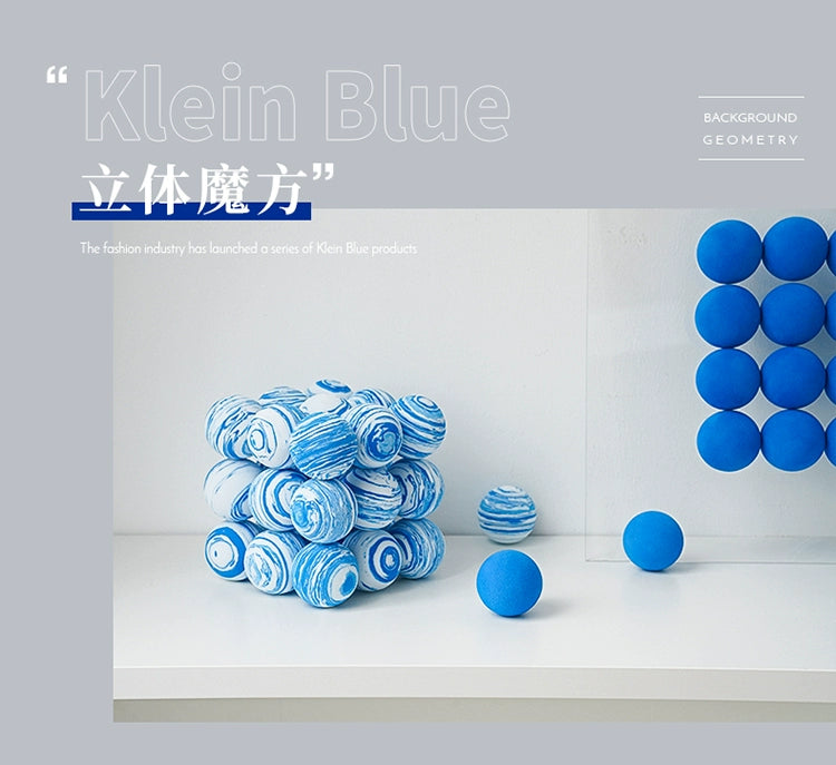 Bola cubo decoração  adereços klein bola azul