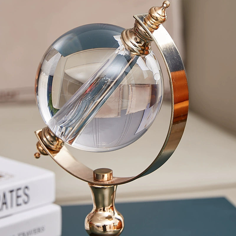 Decoração de sala de estudo em estilo europeu, armário de vinho, bola de cristal de luxo