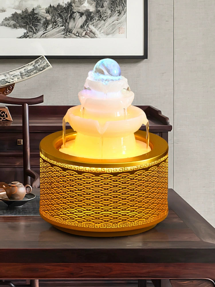 Ornamentos de água corrente invertida Boa sorte vem na altura da bola Água