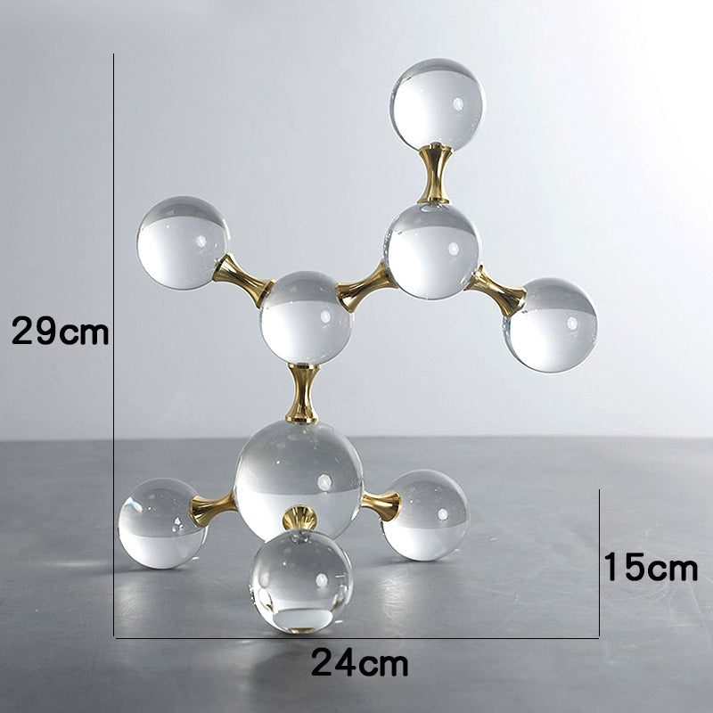 Luz moderna de luxo geométrica cruz metal cristal bola