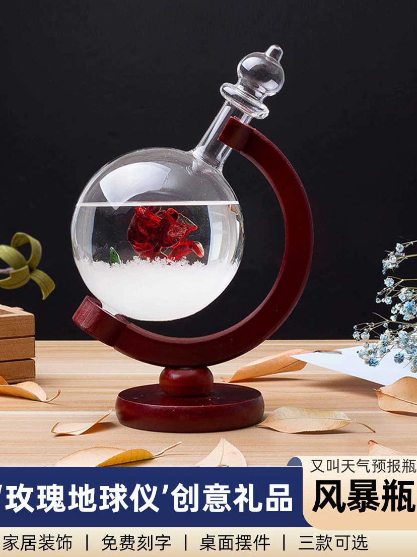 Ano novo criativo terra instrumento tempestade tempo garrafa sala de estar decoração