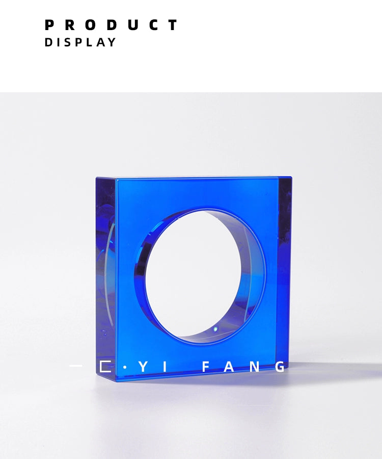 Esfera de quarto moderno e minimalista, ornamento de estudo para sala de estar com cristal azul