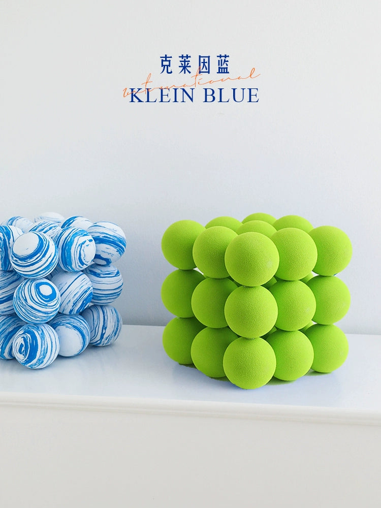 Bola cubo decoração  adereços klein bola azul