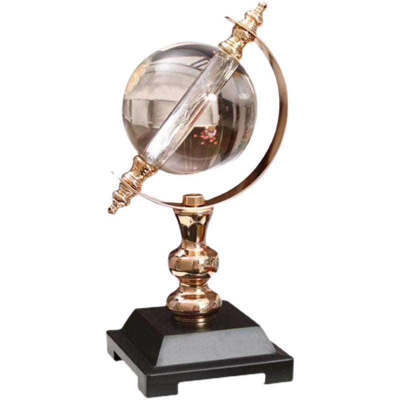 Decoração de sala de estudo em estilo europeu, armário de vinho, bola de cristal de luxo