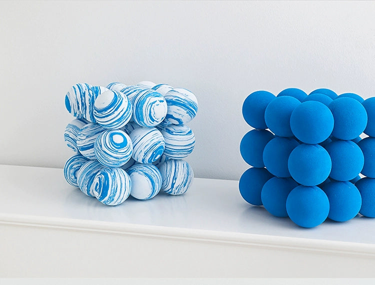 Bola cubo decoração  adereços klein bola azul