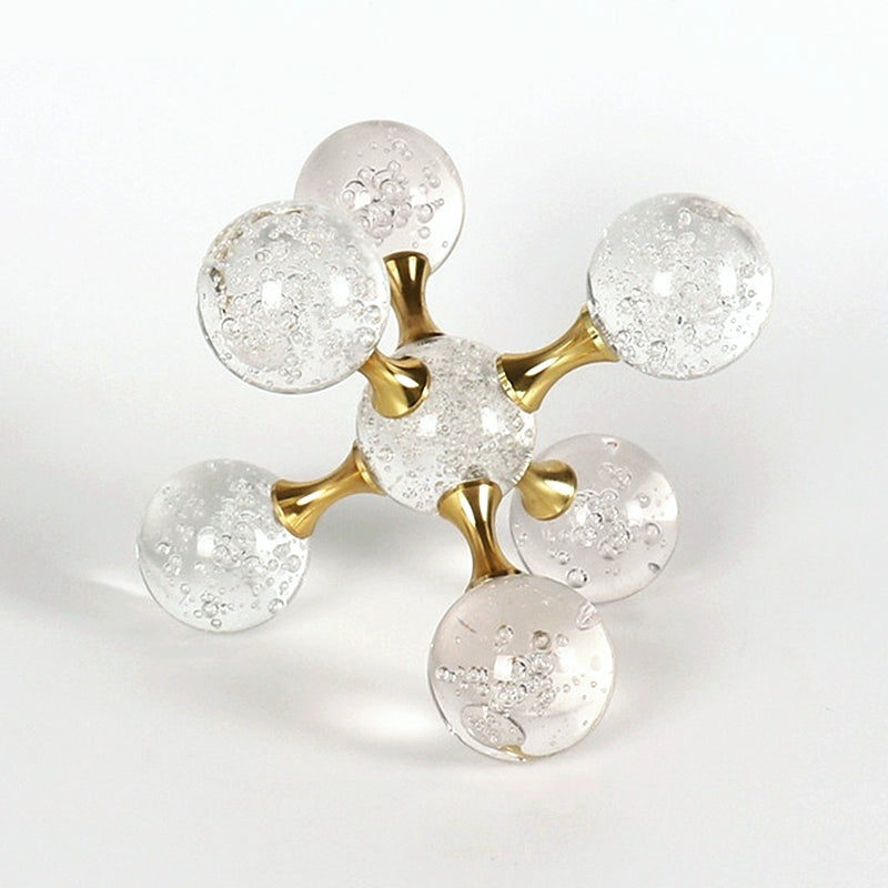 Luz moderna de luxo geométrica cruz metal cristal bola
