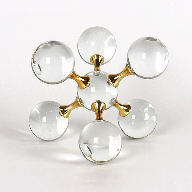 Luz moderna de luxo geométrica cruz metal cristal bola