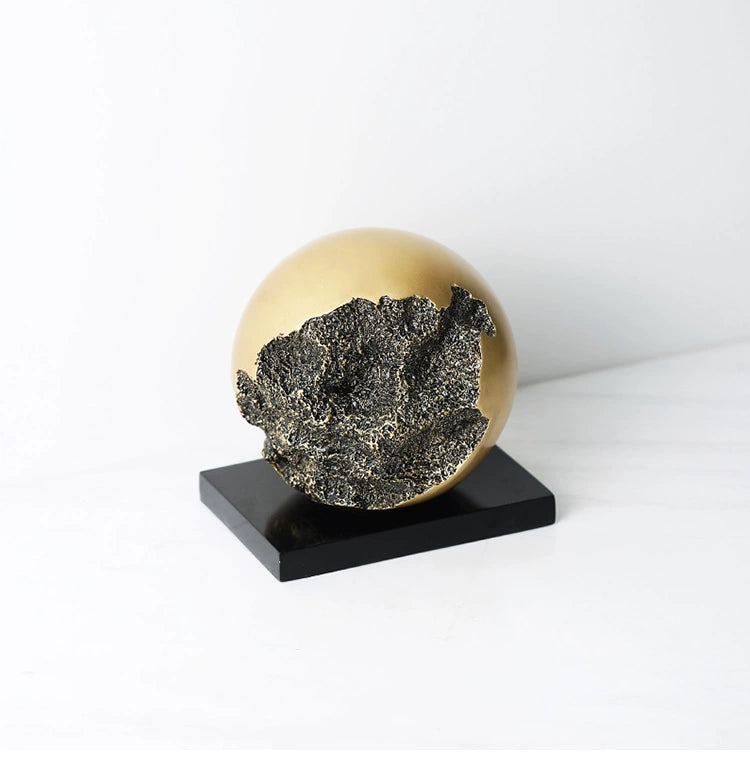 Enfeites de bola geométrica de bronze moderno e minimalista