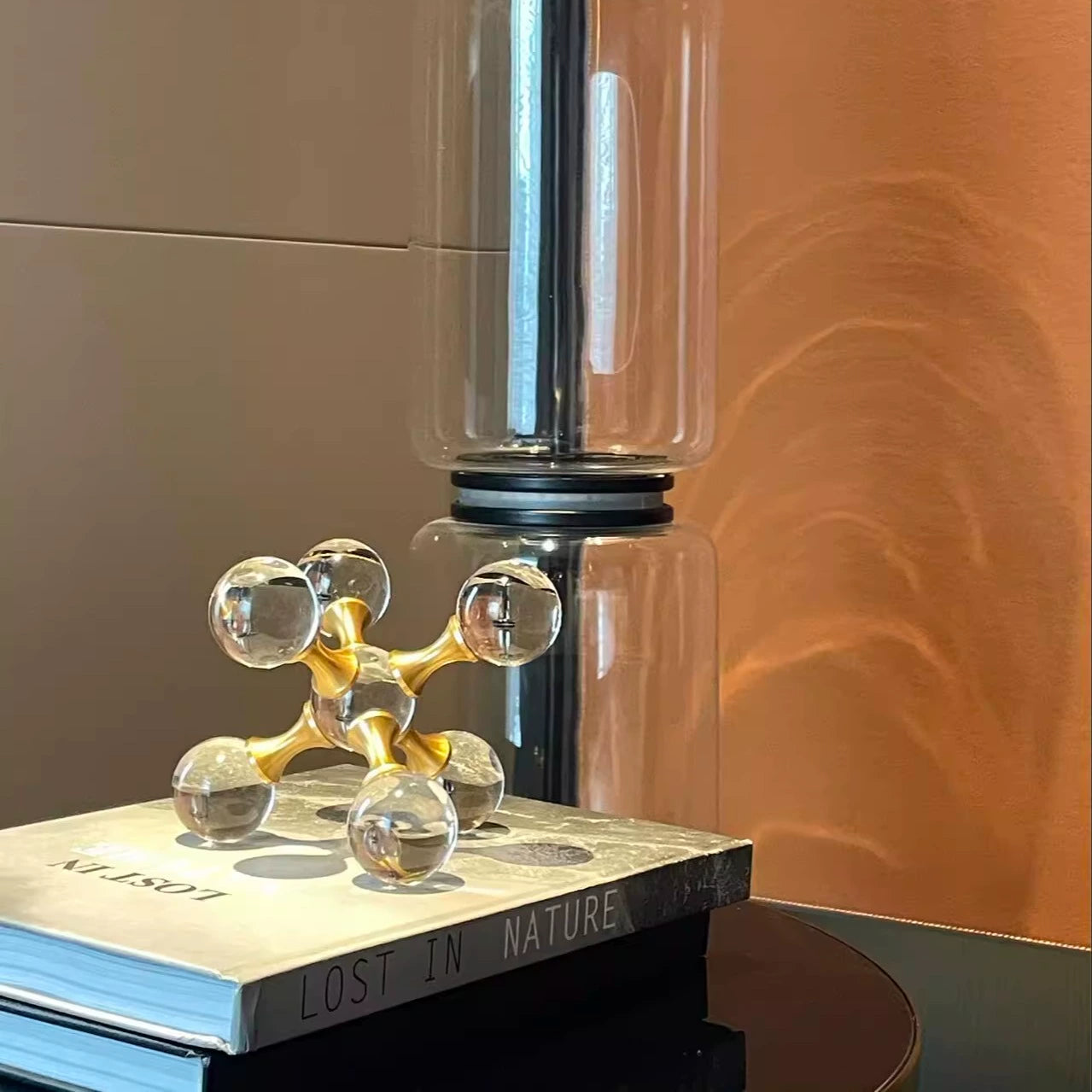 Bola de cristal riqueza e tesouro enfeites de água corrente Sala de estar Armário