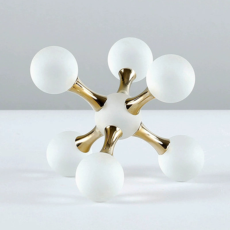Luz moderna de luxo geométrica cruz metal cristal bola