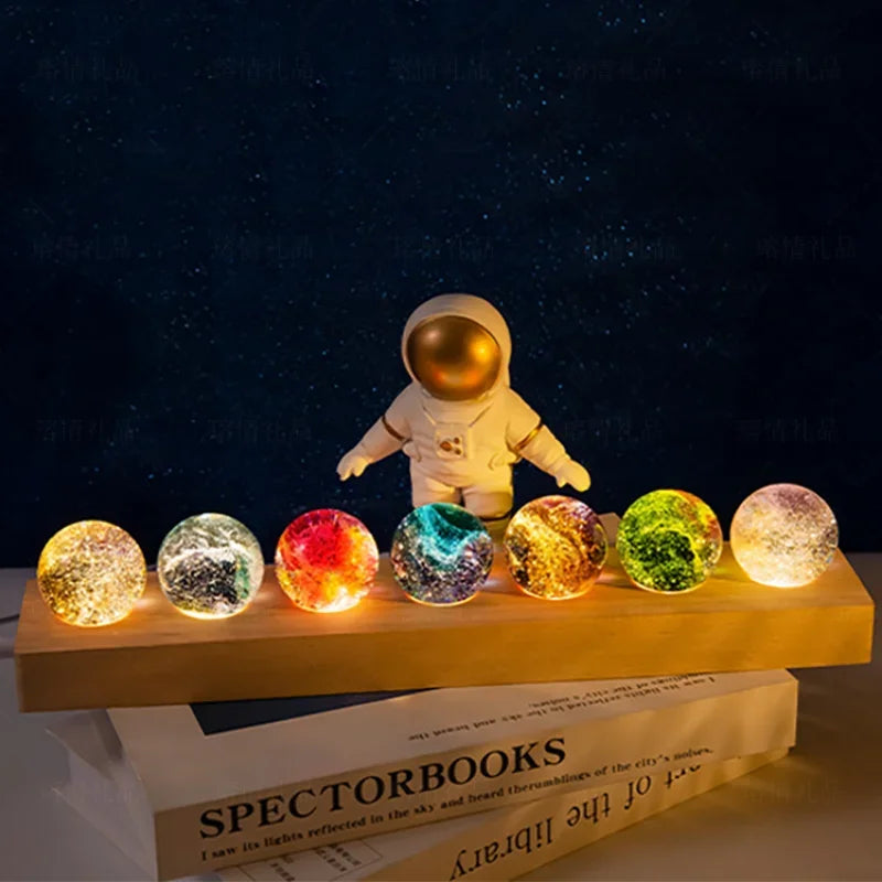 Luminosa bola de cristal presente de aniversário decoração para casa luz ornamentos de luxo esfera 7 cores