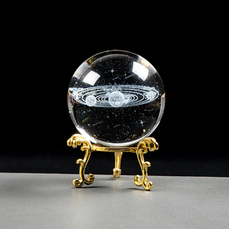 Bola de cristal 3d 6/8cm, sistema solar, astronomia, presente, esfera decorativa