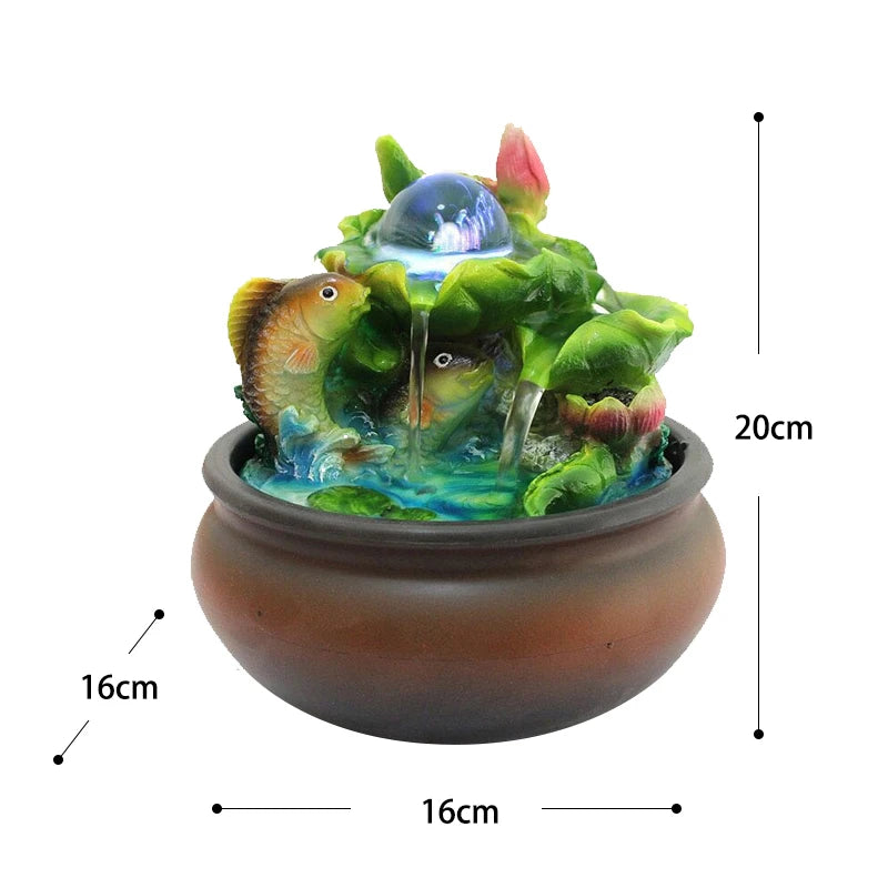 Fontes de água para ambientes internos, cascata decorativa com bola de feng shui