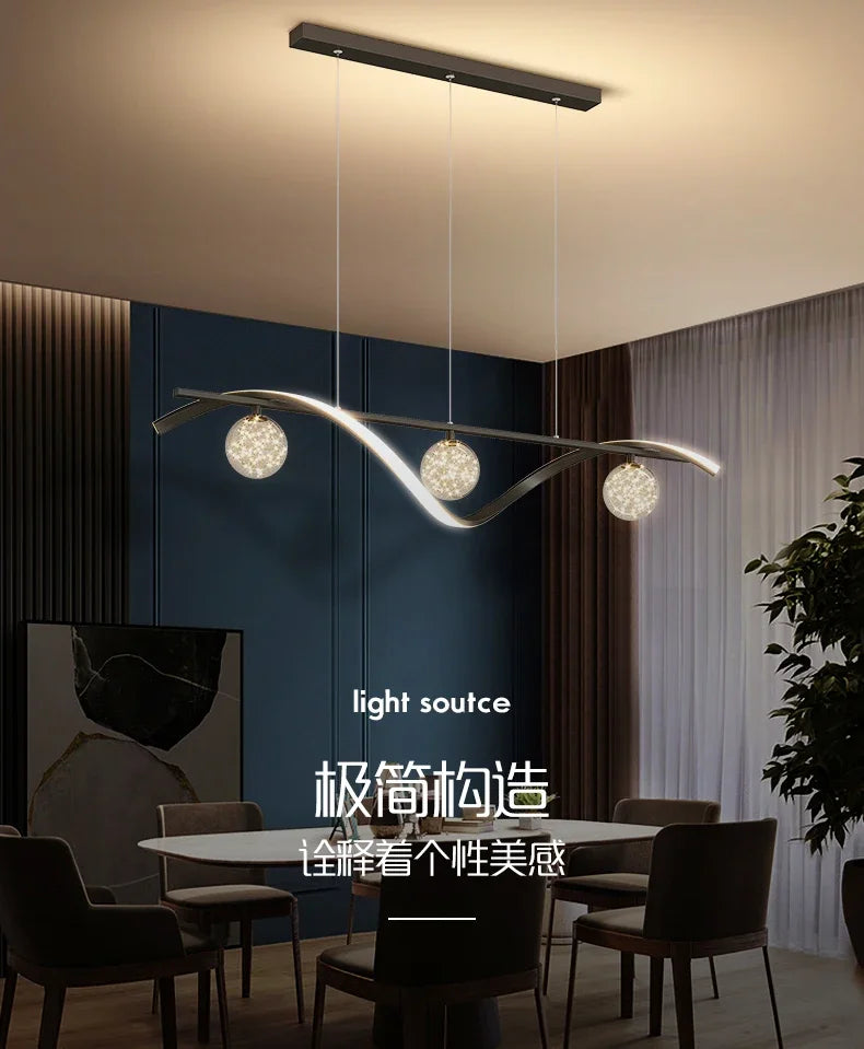 Bola de vidro led luzes pingente regulável para sala estar escritório mesas