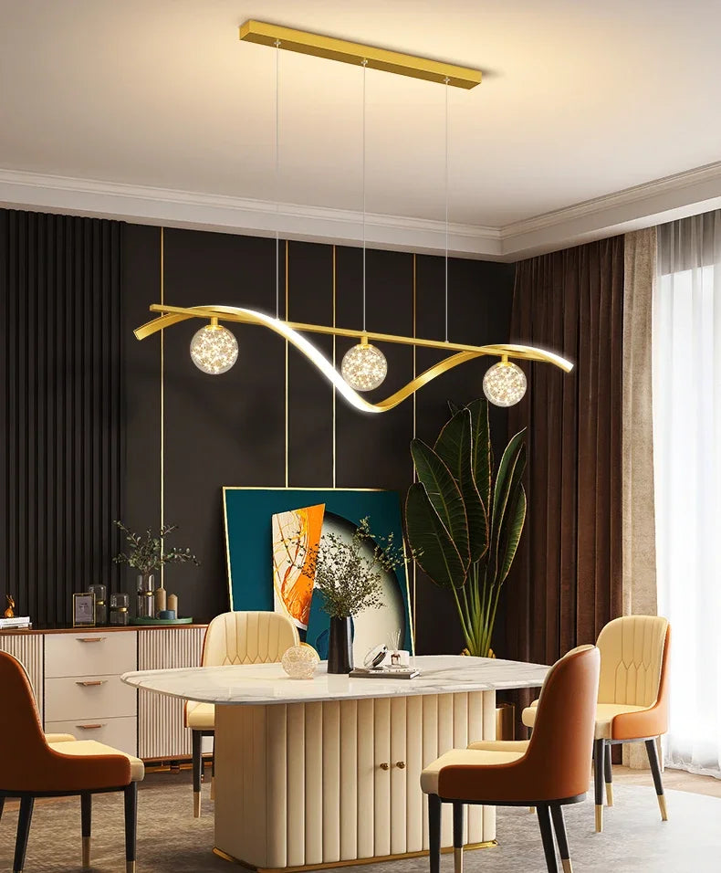 Bola de vidro led luzes pingente regulável para sala estar escritório mesas