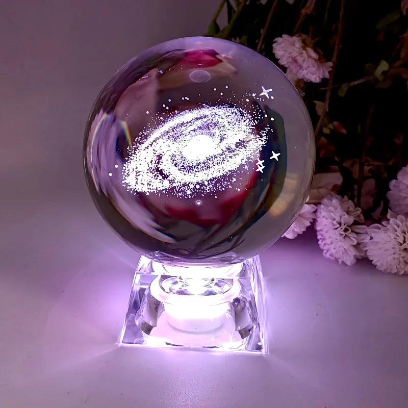 Bola de cristal 3d gravada a laser, planetas, bola de cristal, sistema solar, globo, astronomia