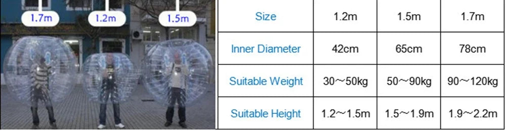 Bola amortecedora inflável bola zorb bola de futebol