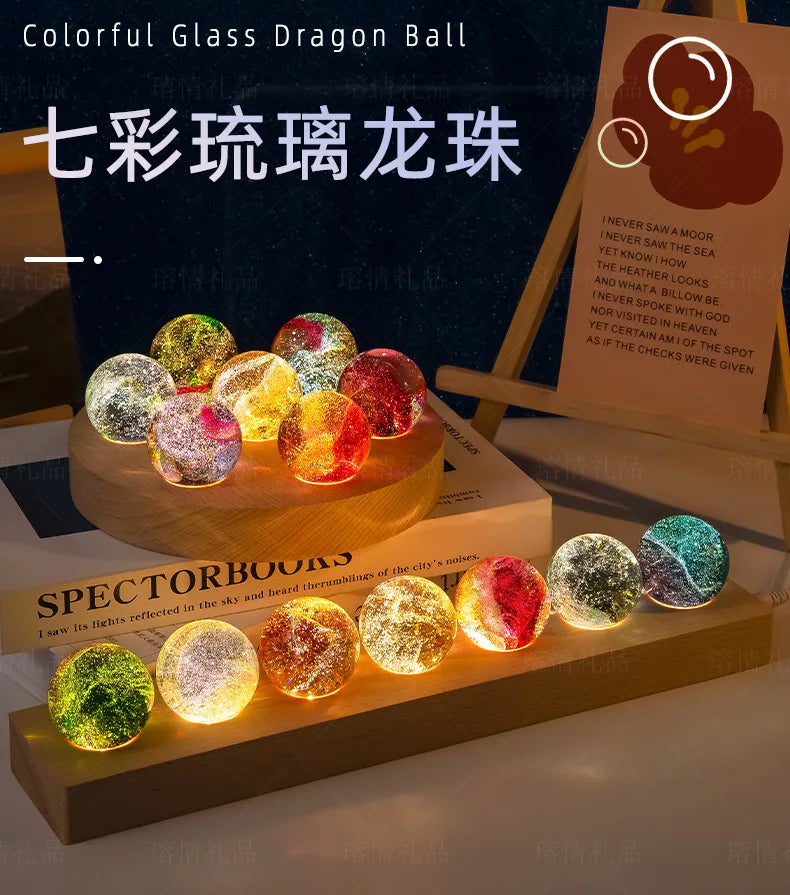Luminosa bola de cristal presente de aniversário decoração para casa luz ornamentos de luxo esfera 7 cores
