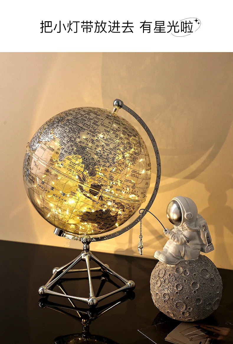 Decoração de mesa globo geografia acessórios de decoração para casa com luz