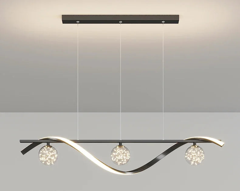 Bola de vidro led luzes pingente regulável para sala estar escritório mesas