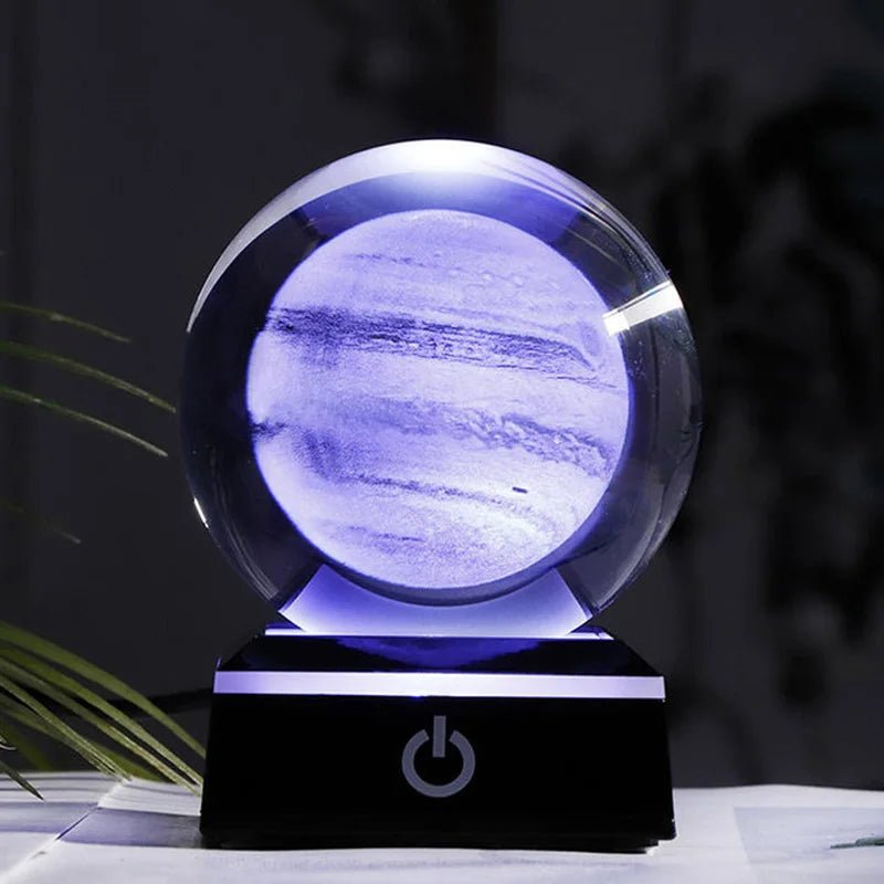 Bola de cristal 3d gravada a laser, planetas, bola de cristal, sistema solar, globo, astronomia