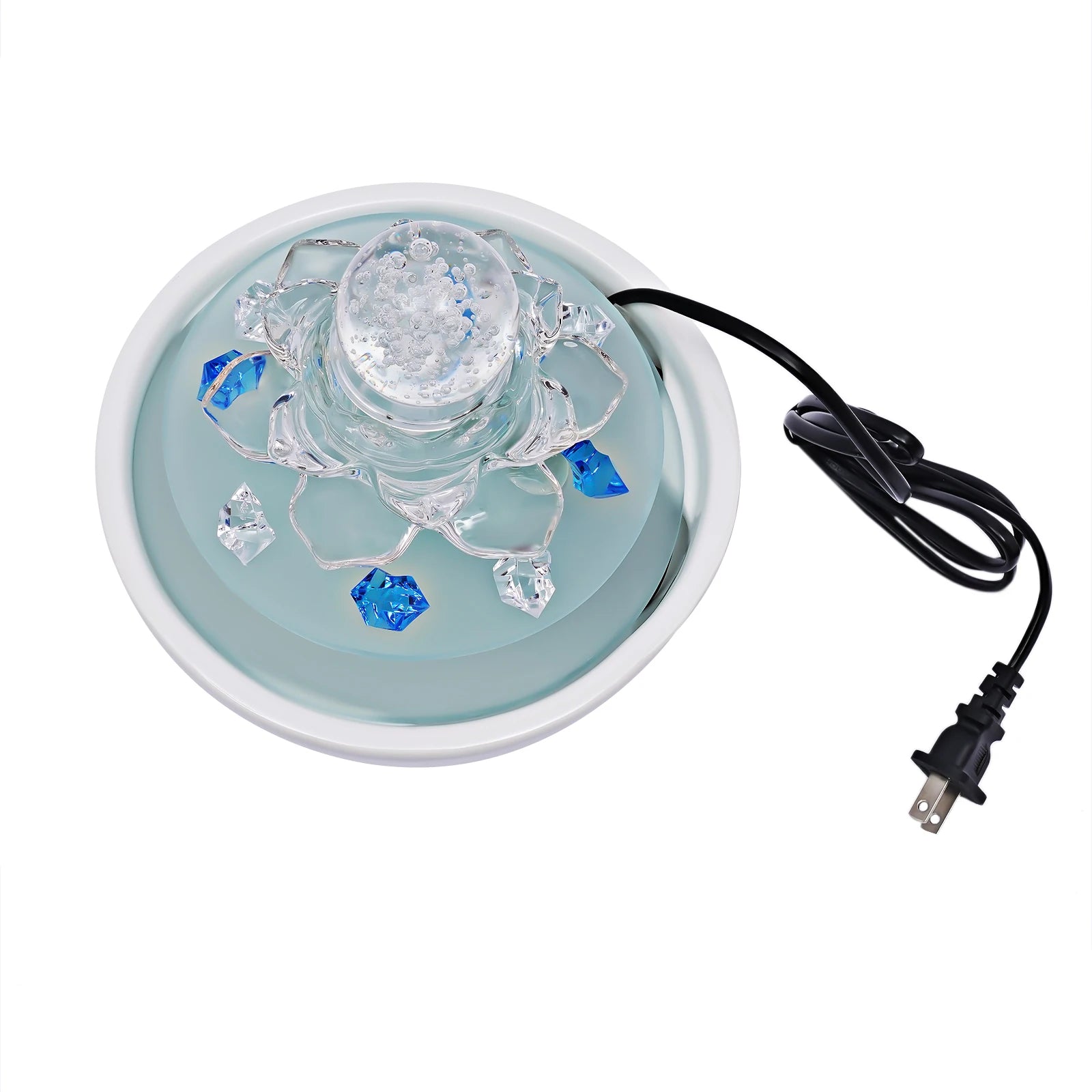 Cachoeira com bola de cristal interior recurso água luz led decoração para casa
