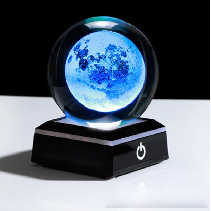 Bola de cristal 3d gravada a laser, planetas, bola de cristal, sistema solar, globo, astronomia