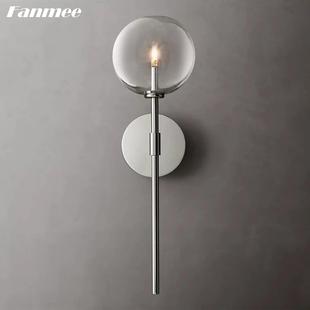 Esfera de vidro lâmpadas de parede para o quarto globo de vidro