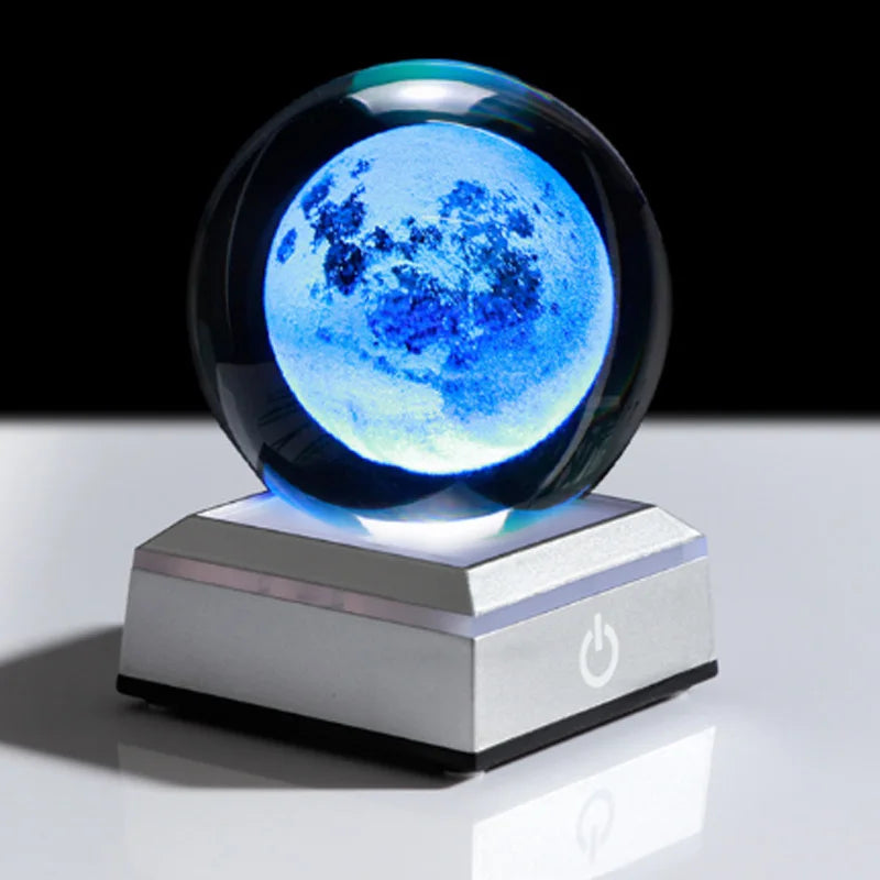 Bola de cristal 3d gravada a laser, planetas, bola de cristal, sistema solar, globo, astronomia
