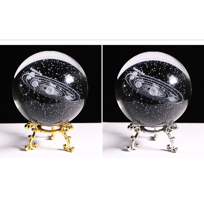 Bola de cristal 3d gravada a laser, planetas, bola de cristal, sistema solar, globo, astronomia