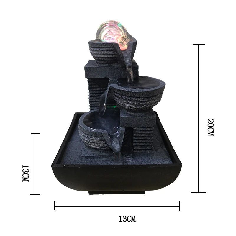 Fontes de água para ambientes internos, cascata decorativa com bola de feng shui