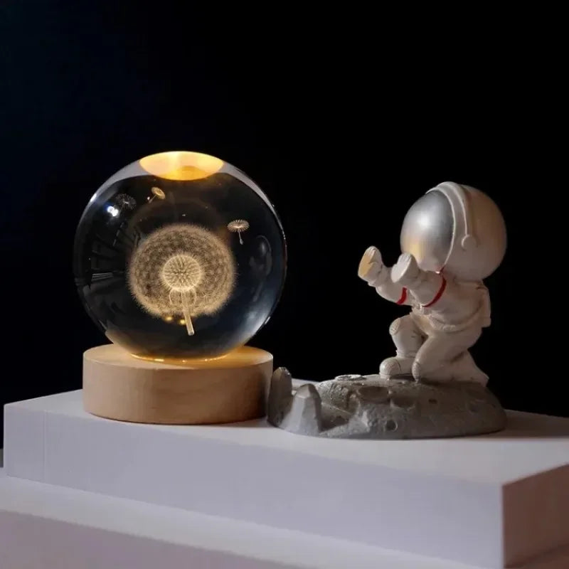Sistema solar 3D bola de cristal luminosa saturno planetas esfera de vidro bolas decorativas