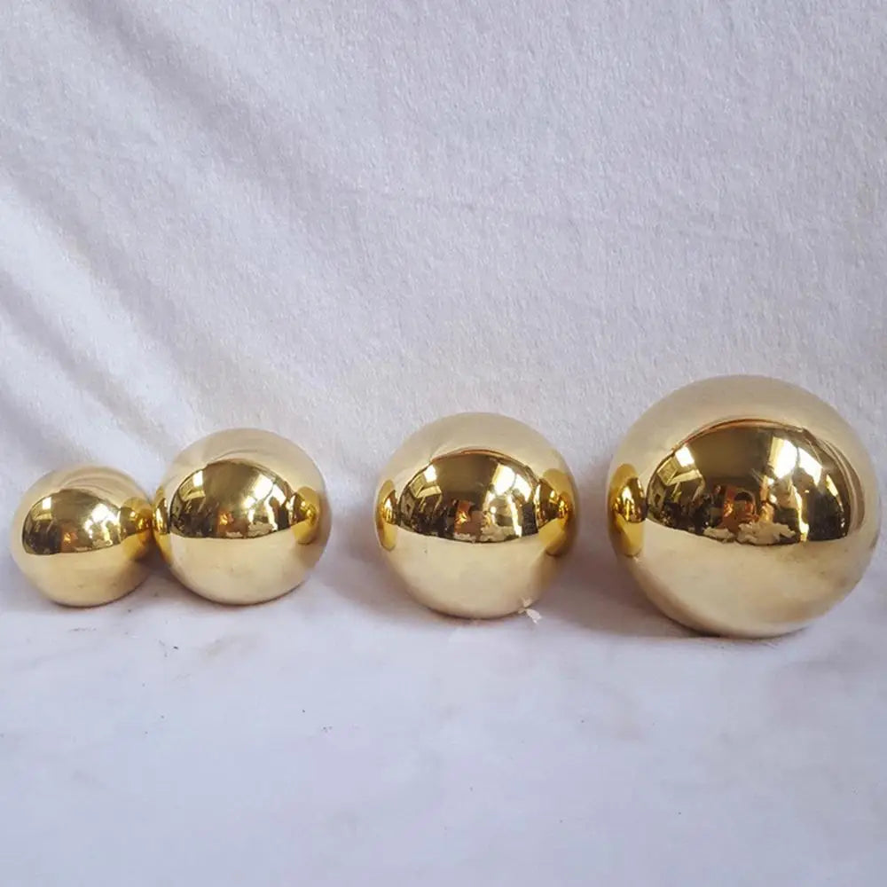 201 aço inoxidável titânio ouro oco bola sem costura casa & jardim decoração espelho polido esfera brilhante 25mm ~ 480mm