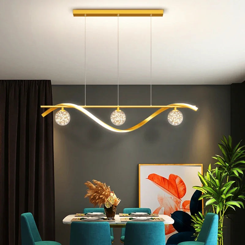 Bola de vidro led luzes pingente regulável para sala estar escritório mesas