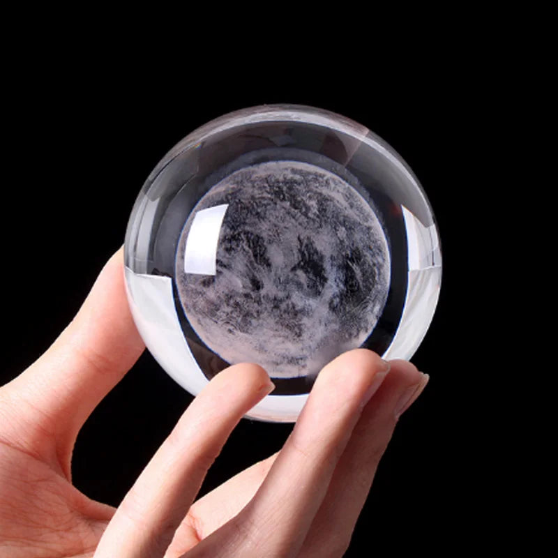 Bola de cristal 3d gravada a laser, planetas, bola de cristal, sistema solar, globo, astronomia