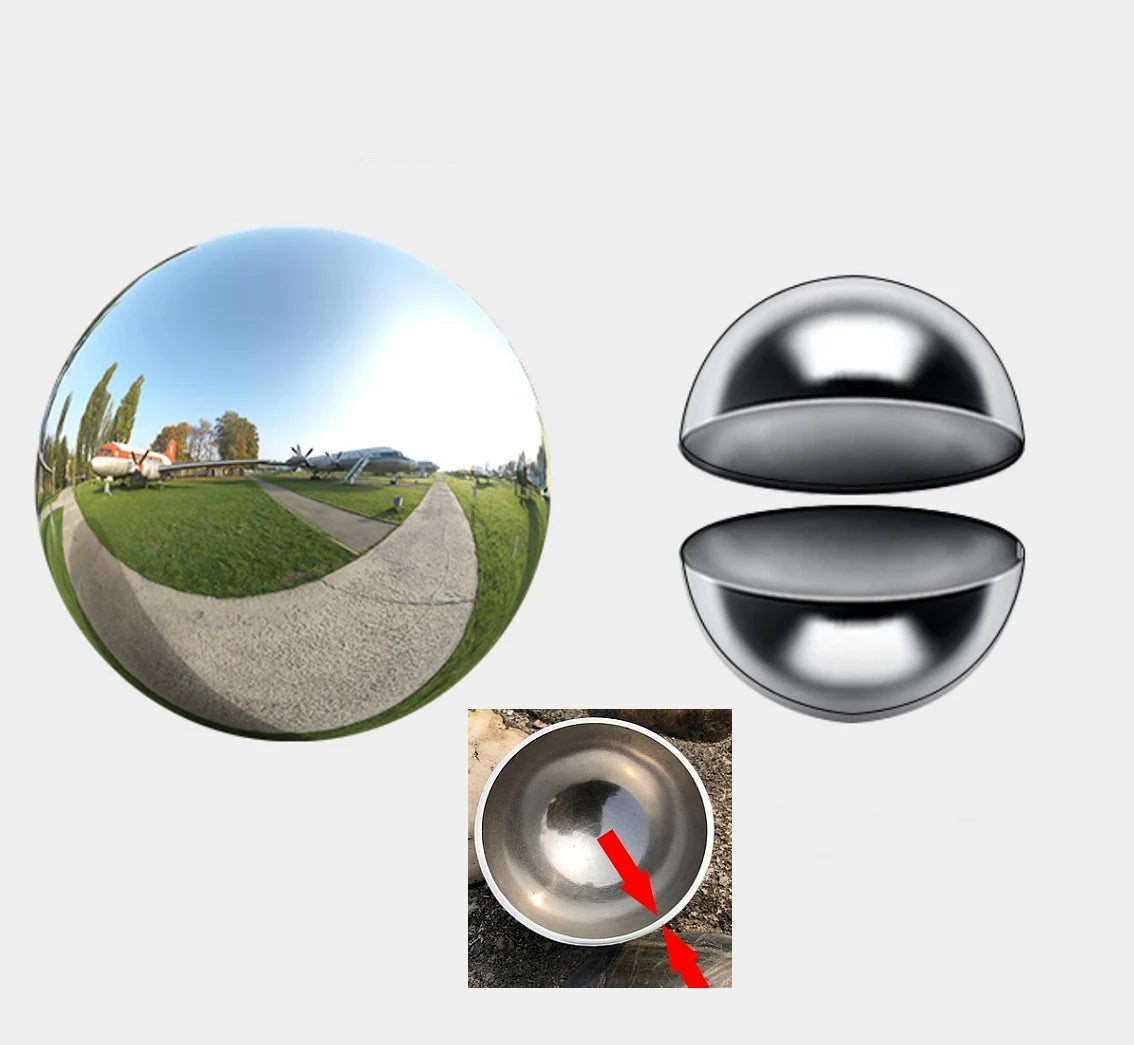 Bola oca diâmetro 25 ~ 200mm de espessura 1.2mm 304, bola de aço inoxidável, espelho para festa, esfera de metal, decoração de jardim doméstico