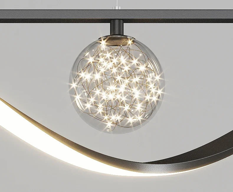 Bola de vidro led luzes pingente regulável para sala estar escritório mesas