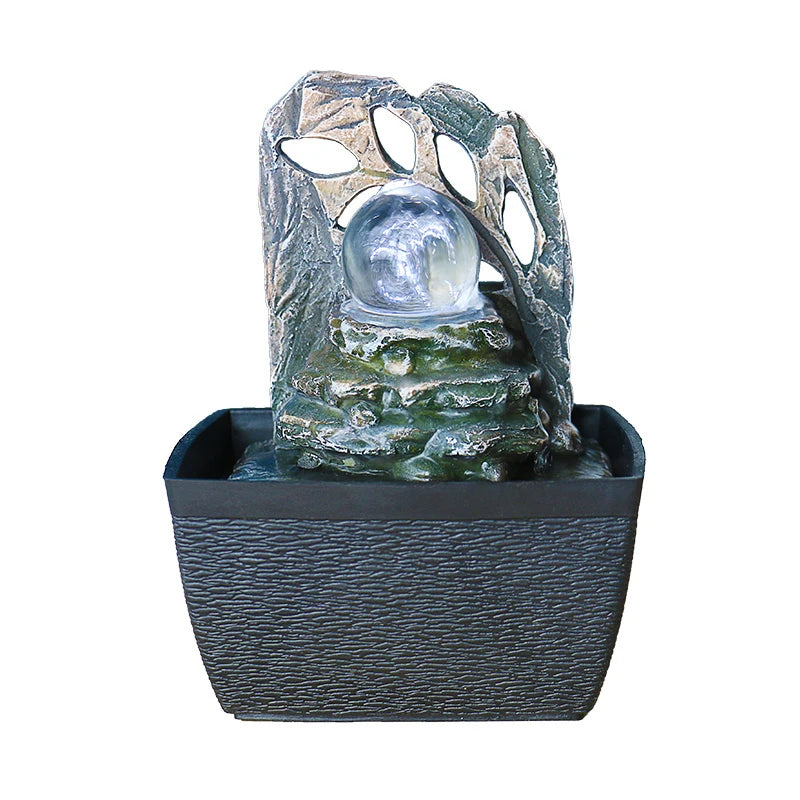Fontes de água para ambientes internos, cascata decorativa com bola de feng shui