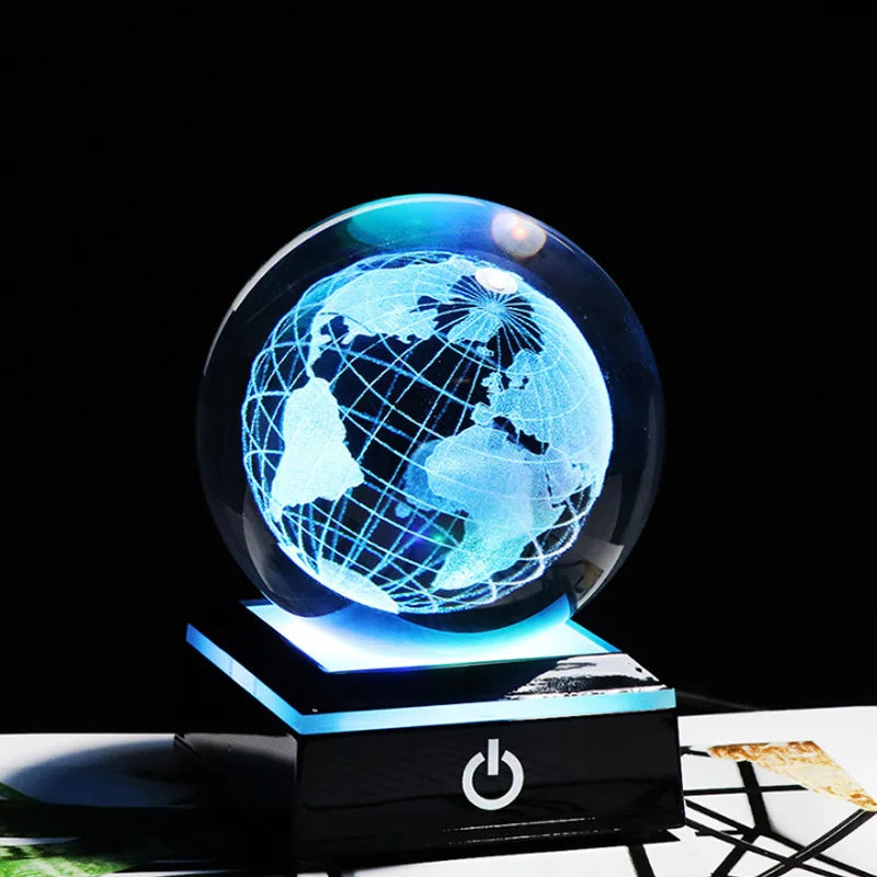 Bola de cristal 3d gravada a laser, planetas, bola de cristal, sistema solar, globo, astronomia