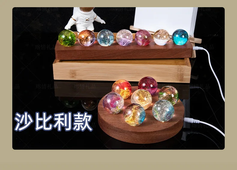 Luminosa bola de cristal presente de aniversário decoração para casa luz ornamentos de luxo esfera 7 cores