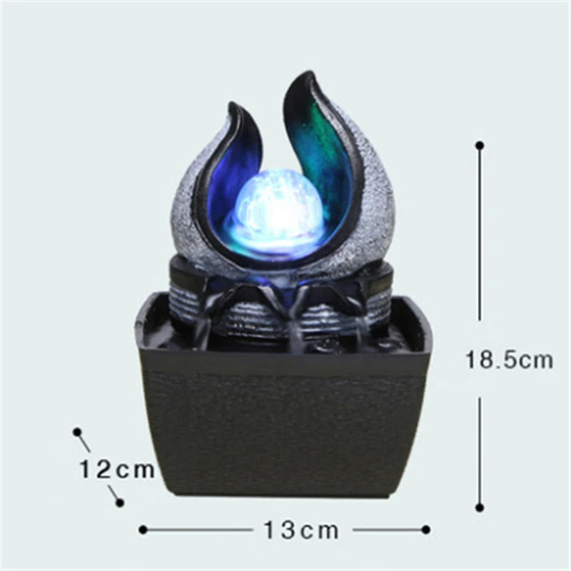 Fontes de água para ambientes internos, cascata decorativa com bola de feng shui