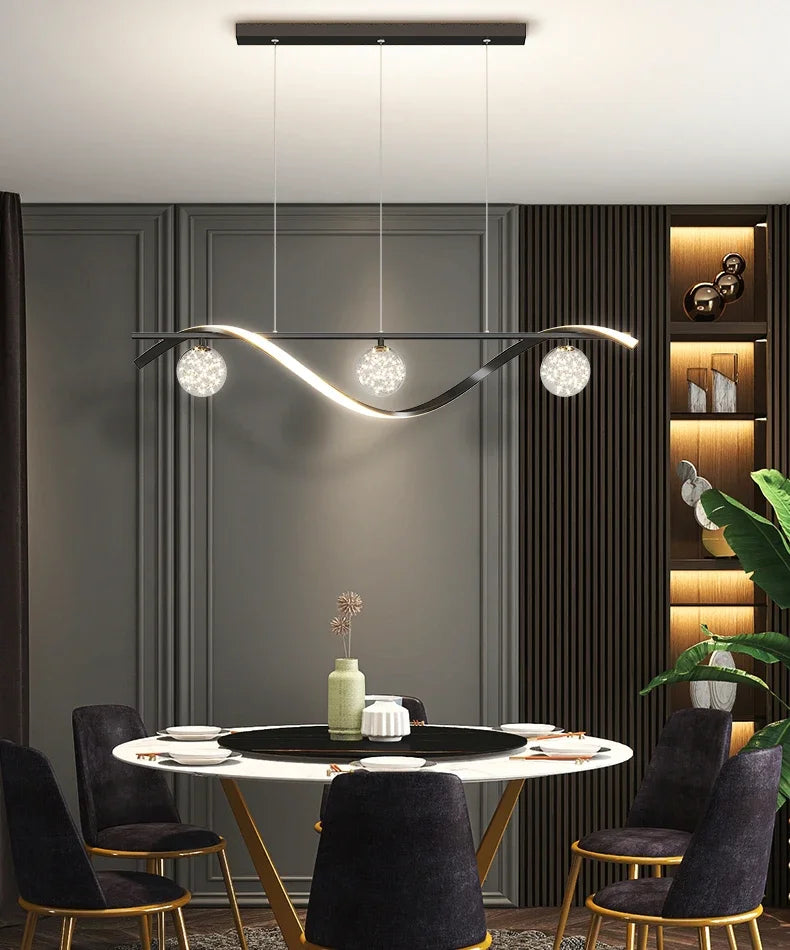 Bola de vidro led luzes pingente regulável para sala estar escritório mesas