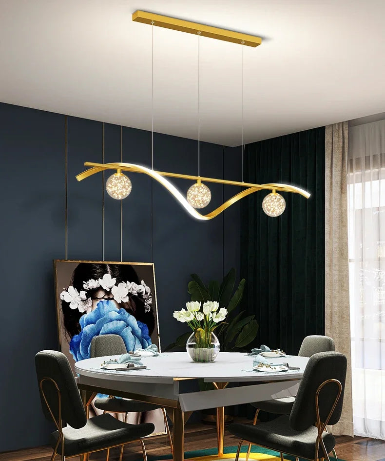 Bola de vidro led luzes pingente regulável para sala estar escritório mesas