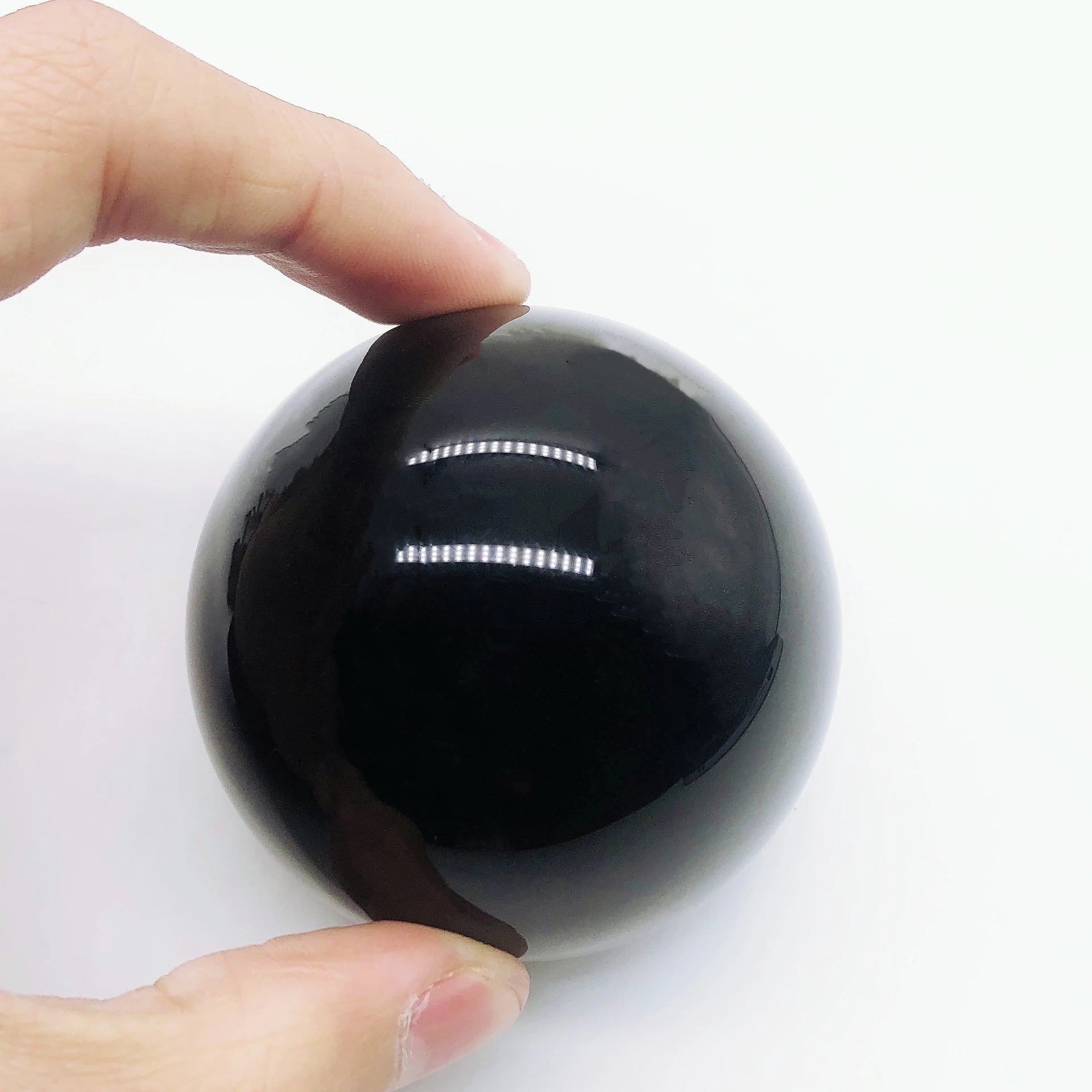 Esfera de obsidiana preta natural, bola mágica de quartzo de cristal
