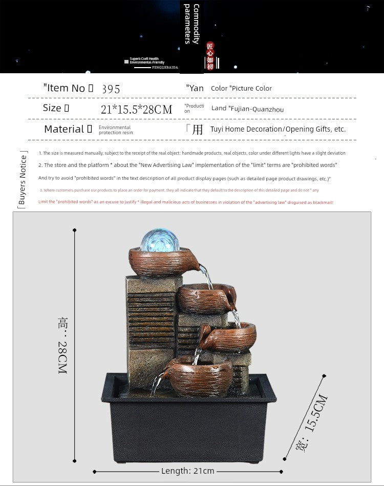 Fonte de decoração para sala de estar feng shui