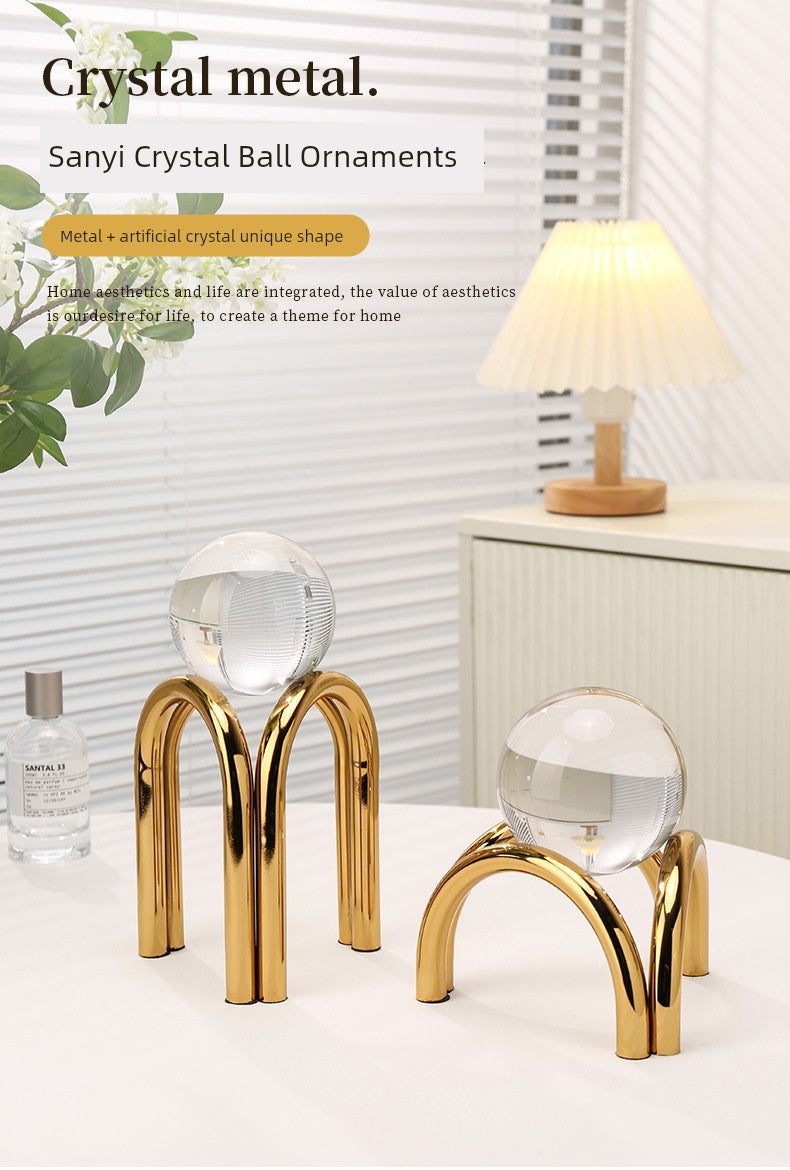 Decoração de bola de cristal de luxo acessível, criativo, transparente, sala de estar