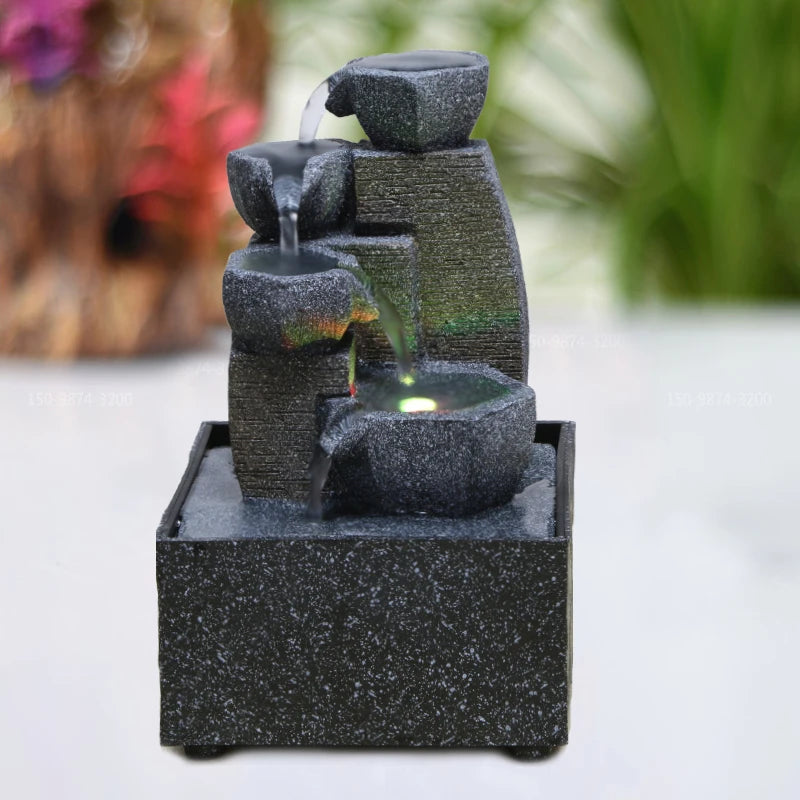 Fontes de água para ambientes internos, cascata decorativa com bola de feng shui