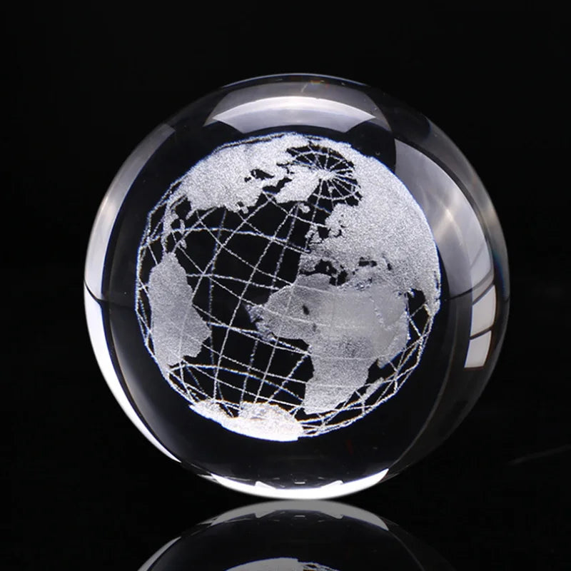 Bola de cristal 3d gravada a laser, planetas, bola de cristal, sistema solar, globo, astronomia